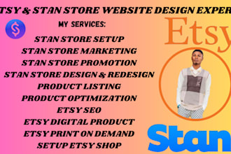 setup stan store, etsy shop, pod stan store marketing promotion sales funnel SEO