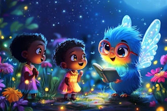 illustrate children story book illustration, children story, book illustration