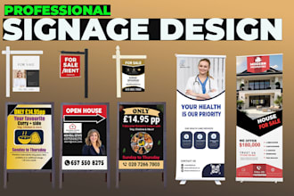design professional roll up banner, yard sign, a frame sign,  sandwich board
