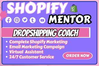 be your shopify ecommerce sales mentor, shopify dropshipping manager sales