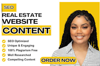 write SEO real estate website real estate idx website investor website content