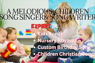 write and sing amazing children playful birthday song as a female vocalist