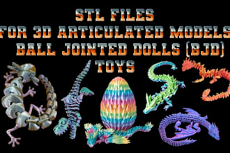 do stl files for 3d articulated models articulated dragon bjd skeleton toys doll