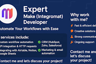setup zapier and integromat,make to automate workflow