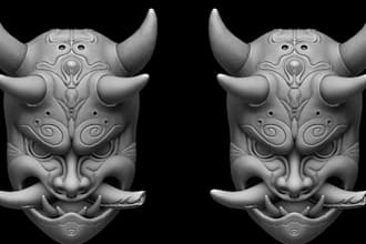 3d japanese mask cosplay oni mask kitsune mask blender 3d helmet for 3d printing
