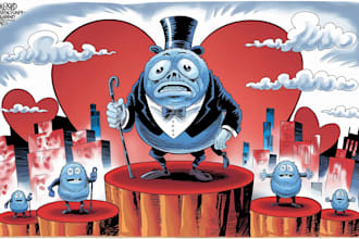 draw portrait political cartoons and social cartoon for you