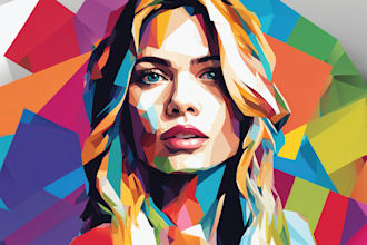 draw an unique wpap pop art portrait
