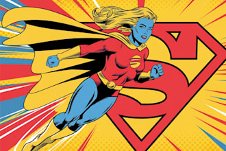 draw custom superhero pop art portrait