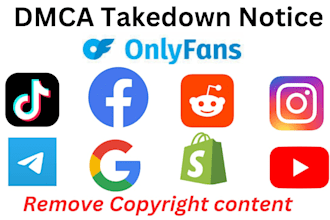 send dmca takedown notice google tiktok fb yt ig x onlyfans under dmca