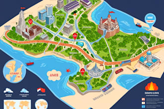 create map illustration vector complete with detail