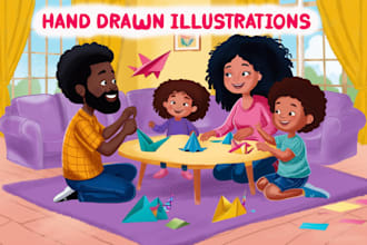 do cute children book illustration, children story book illustration