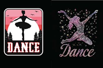 design retro, night club, woman dance, dance studio logo