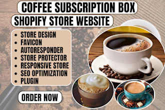 design premium gourmet artisan monthly coffee subscription box shopify website