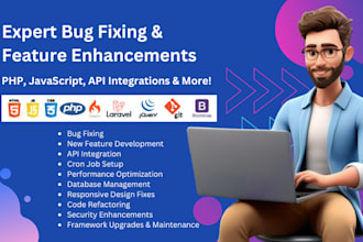 do bug fixing feature add API integrations and cron jobs setup