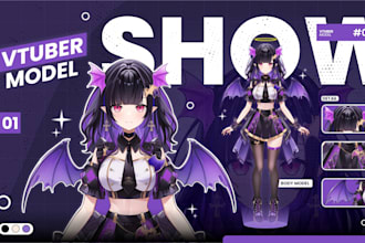 draw professional high quality anime live2d vtuber model ready to rig