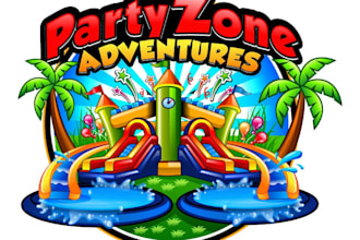 design excellent bounce house logo with unlimited revisions