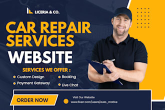 build repair servicing website automotive booking site auto repair website