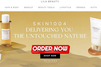 design luxury beauty shopify store,cosmetic skincare store beauty fitness websit
