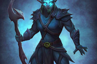 draw a fantasy character for dnd or similar