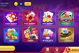 design a multi gaming platform games UI with gameplay