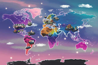 illustrate a creative vector map
