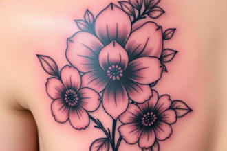 custom birth flower tattoo design for you