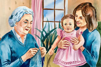 create amazing family portrait watercolor portrait