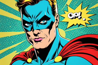 draw comic superhero pop art portrait
