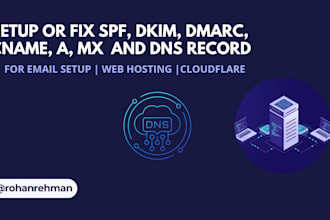 setup or fix spf, dkim, dmarc, cname, a, mx and dns record