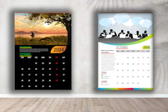 design professional business wall calendar and desk calendar