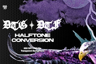 do artwork to halftone for dtg dtf printing