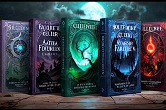 create professional fantasy book cover and sci fi book cover