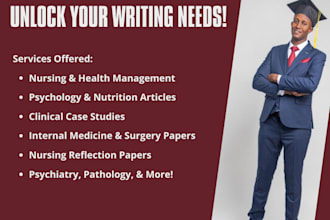 research and write any content in nursing, healthcare and nutrition