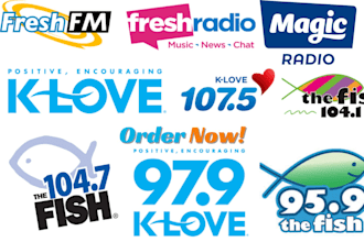 do viral music airplay and promotion on fresh, klove, the fish fm radio