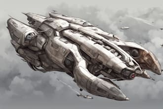 cerate concept art spaceship or vehicle design