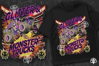make offroad and mud vehicle tee designs in hand drawn style