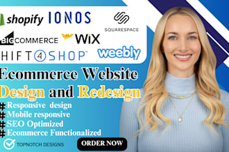 design shopify ionos squarespace bigcommerce weebly wix ecommerce website
