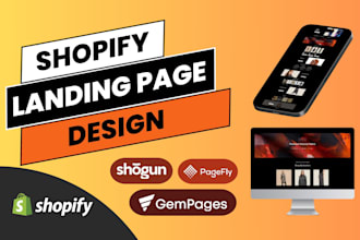 design shopify landing page, product page landing page by shogun, gempages