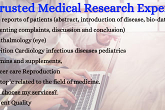 write well researched medical articles and case reports