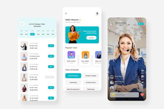 create online courses app, universities searching app, ai elearning chatbot app