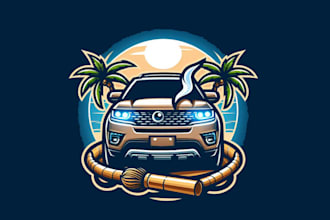 design outstanding suv car mascot logo with new concept