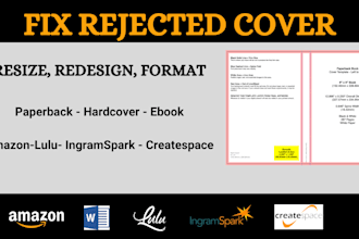 format your poetry book fix and design rejected book cover book conversion KDP