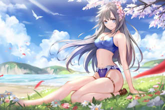 draw and design anime character for fanart, oc, vtuber art or manga illustration