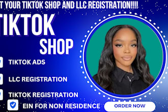 create USA llc tiktok shop registration for ein non residence for shopify