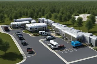 do 2d or 3d site plan building, park design, rv park, camps, tiny homes, yards
