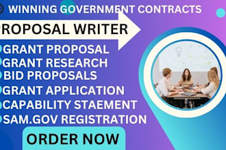 write win grant and government contracts, bid proposal, business plans, rfp, rfq