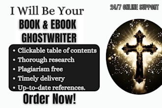 ghostwrite 30k ebook writer, christian book,self help book,online course content