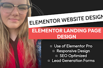 create responsive elementor website landing page using elementor pro