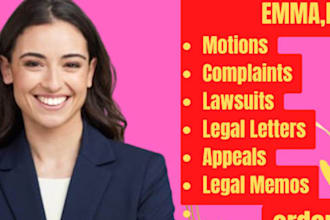 be lawyer for court motions, lawsuits, complaints, petitions or demand letter