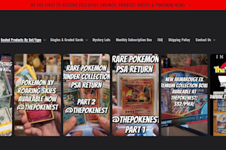 design profitable pokemon shopify store pokemon website trading card store